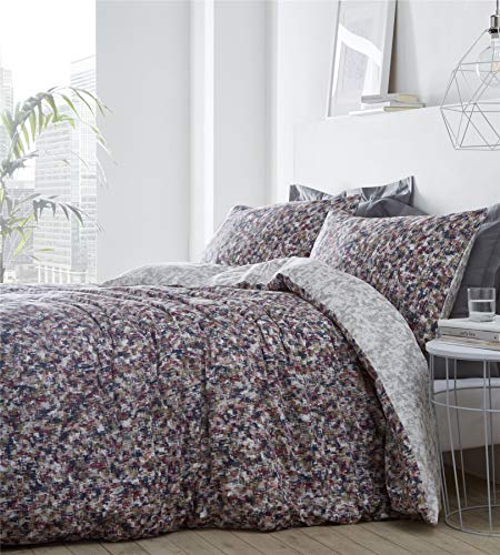 Muse Abstract Duvet Cover and Pillowcase Bed Set, Percale Cotton, Multi, Super King