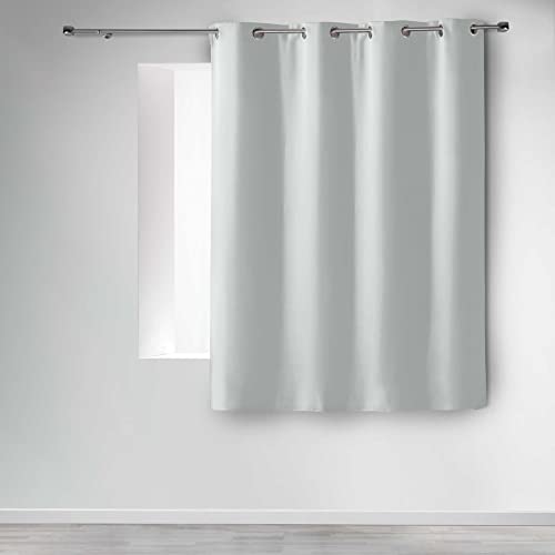 Douceur d'Intérieur Polyester - Curtains with Eyelets (140 x 180 cm), Ceramic, Snow, 140x1x180 cm