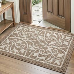 DEXI Front Door Mat Entryway, Inside Entrance Doormat, Non Slip Washable Entry Mats, 31.5x47,Brown