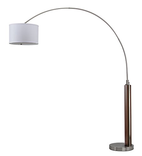 SAFAVIEH Modern Metal Floor Lamp, in Nickel, 40 X 185 X 220