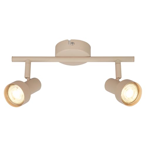 BRILONER - Ceiling Light, Adjustable, GU10 Socket, max. 9W, Spotlight, Ceiling Lights Living Room, Lights for Bedroom, Hallway, Kitchen, Spot Lamp, Lounge, 27.5 cm, Beige