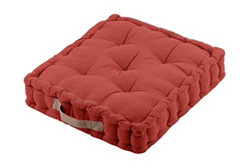 Cotton Floor Cushion Terracotta and Lin 45 cm