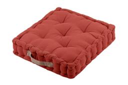 Cotton Floor Cushion Terracotta and Lin 45 cm