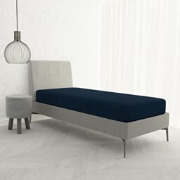 Italian Bed Linen ki-atreve by Matthew Bosio Sheet Low Corner with Navy Blue 90 x 200 cm Individual