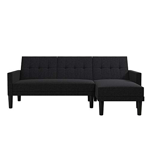 Haven Sectional Sofa Bed Linen Dark Grey, 211x140x80cm