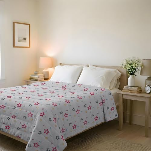 Italian Bed Linen BASIC Line Summer Quilt Made in Italy Printed Soft Microfibre Bedspread – Spring Summer Mid-Season Quilt – Superstar, Double 250 x 240 cm