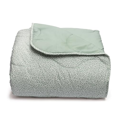 Foppapedretti Notte & Natura Sage Petals Single Bed Quilt, Cover 100% Cotton, Made in Italy