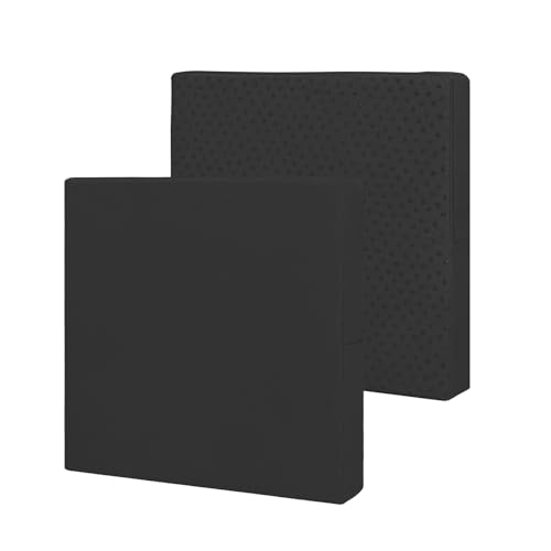 Easy-Going Waterproof Patio Cushion Covers ONLY Cover 22x22x4 inch 2 Pack Replacement Non-Slip Outdoor Seat Cushion Slipcover with Zipper. Black