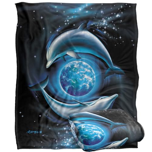Jq Licensing - Royce Mcclure Dolphin Planet Silky Touch Super Soft Throw Blanket 152 X 127 Cm