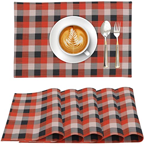 Ruvanti Placemats 100% Cotton 13x19 Inch, Dining Table Placemats Set of 6, Modern Place Mats for Dining Table Decor, Kitchen & Table Linens, Coffee Mat for Christmas Dinners - Play Box