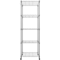 Himimi 5 Tier Wire Shelving Unit on Wheels, Kitchen Storage Unit, Adjustable Height Display Rack for Home&Kitchen 23.2 x 13.8 x 72 inch (L x W x H), Chrome