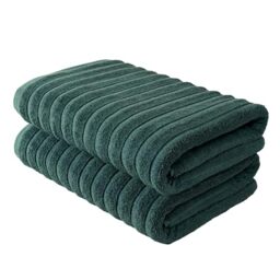 BERIBO Cloud Turkish Towel Set 100% Cotton 620gsm (Mallard Green, 2 Bath Towels)