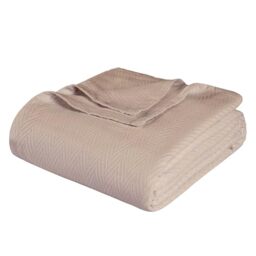 Superior Metro All-Season Cotton Blanket, Woven Blanket for Couch, Bed, Bedding, Farmhouse, Home Essentials, Cute and Cozy Bohemian Blankets, Herringbone Weave, Throw Size, Khaki