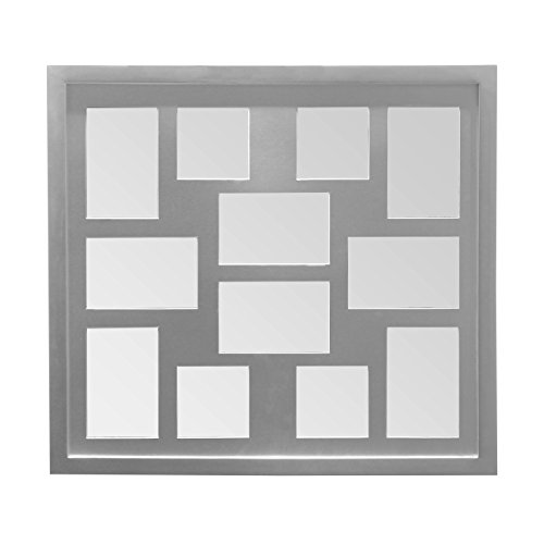 Premier Housewares Multi-Photo Frame for 12 Photos, Silver