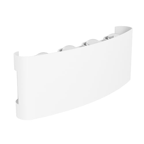 Eglo Outdoor Porch Light Cosolenzo-E, LED wall lamp with up and Down Lens Effect, Outside Lighting, White Aluminium, Warm White, IP44