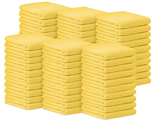 "Avalon Towels Terry Bar Mop Towels (Value Pack of 60) Size 14""x17"" ??? Absorbent and Durable, Multipurpose Cleaning Rags, Cotton Cleaning Cloths, Terry Cloth Rags, Reusable Shop Rag (Yellow)"