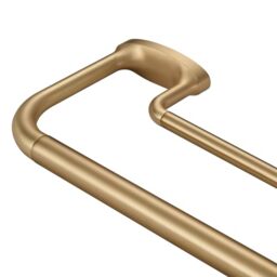 "Mayrhyme Double Curtain Rods, Wrap Around Curtain Rod for Windows, Internal Splicing 1'' Front and 5/8'' Back Adjustable Curtain Rod with Aluminum Finials and Brackets (Warm Gold, 28-150"")"