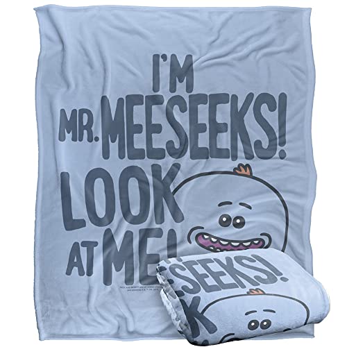 RICK AND MORTY Blanket, 152 x 127 cm The Mr. Meeseeks Silky Touch Super Soft Throw Blanket