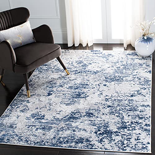 Safavieh Modern Rug for Living Room, Dining Room, Bedroom - Amelia Collection, Short Pile, in Blue, 91 X 91 cm