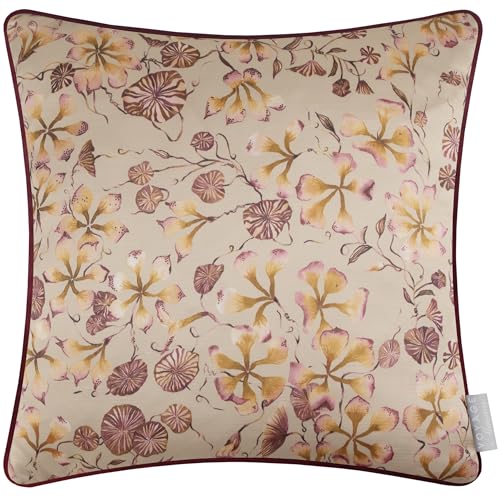 Voyage Maison Philipa Feather Filled Cushion – Botanical Watercolour Floral Bird Luxury Décor (Primrose - 50x50cm)