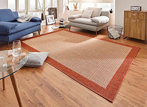 Hanse Home Simple Living Room Rug, Flat Weave, Robust Modern Design, Bedroom Rug for Dining Room, Living Room, Children's Room, Hallway, Bedroom, Kitchen - Red, 160 x 230 cm