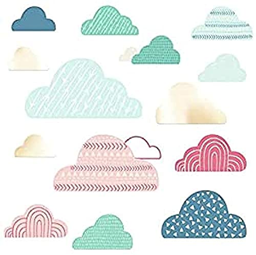 RoomMates Cloud Wall Sticker, Charcoal, 2 Blätter-14 Teile-22.8 x 44.2 cm