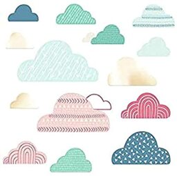 RoomMates Cloud Wall Sticker, Charcoal, 2 Blätter-14 Teile-22.8 x 44.2 cm