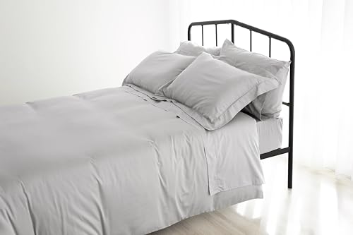 Catherine Lansfield Fantasy Sateen Ice Grey Bed Sheet Set 135-210 x 280 cm + Pillow 50 x 155 cm
