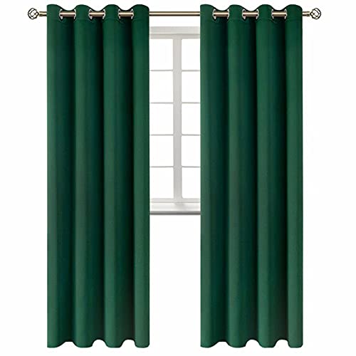 BGment Grommet Blackout Curtains 2 Panels 52W x 95L Emerald Green
