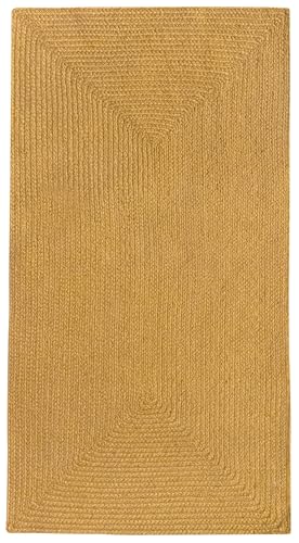 HAMID Nansa Indoor/Outdoor Recycled Pet Rug – Washable and Waterproof – Ecological and Sustainable – Ideal for Terrace, Garden or Living Room (110 x 60 cm, Ochre)