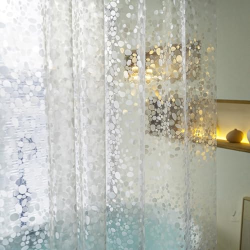 "Tonnali Extra Wide Shower Curtain Liner 96 x 72 inch, EVA Weighted Bathroom Shower Liner with 3 Strong Magnets, Heavy Duty,Pebble (96"" W X 72"" H)"