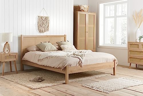 Birlea Croxley Rattan Double size Bed Oak
