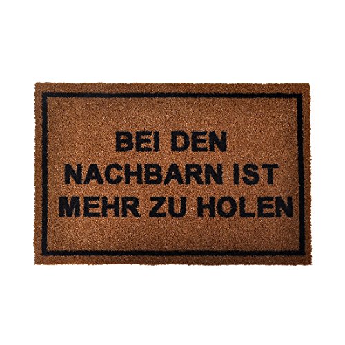 Hanse Home Printy Doormat for Indoor and Outdoor Use, 40 x 60 cm, Dirt Trapper Mat, Door Mat with Lettering, Washable and Weatherproof, Non-Slip for Entrance Area and Outdoor Use, Brown