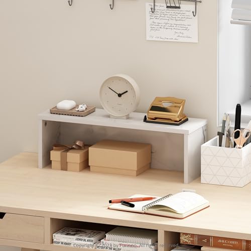 Furinno CLASSIC Desk Organizers and Accessories, 45.7cm Desk Organizer, Desktop Organizer, for Office Supplier, Office Desk Accessories, Marble White