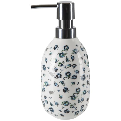 Spirella Evo Collection Liquid Soap Dispenser Diameter 8 x 18.6 cm (0.42 Litres) Porcelain Blue