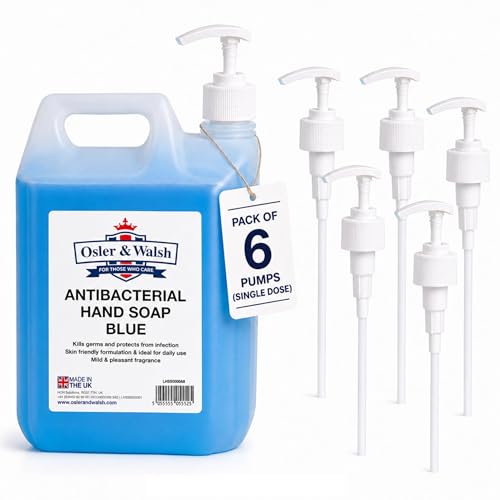 Pk. 6 Pump Dispenser for 5L Bottles - 4ml Precise (single) Dose - 38mm dia - Create a 'Washroom on the go' with this single-dose pump for large bottles / jerry cans of soap or other lotion