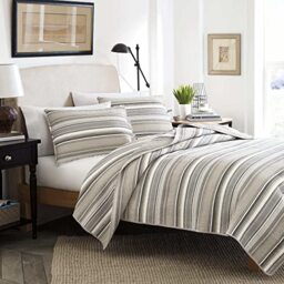 Stone Cottage Fresno Collection Quilt Set-100% Cotton, Reversible Bedding with Matching Sham(s), Twin, Neutral