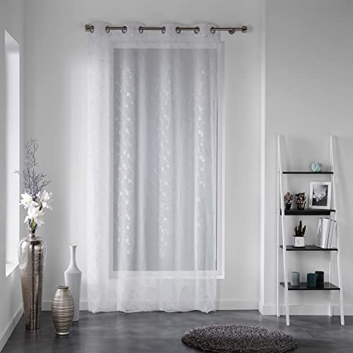 Douceur d'Intérieur DALYA 1624698 Panel Curtain with Eyelets 140 x 240 cm Polyester White
