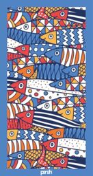PARAH, Cotton Beach Towel 90x170 cm Extra Soft, Pool Travel, Fish