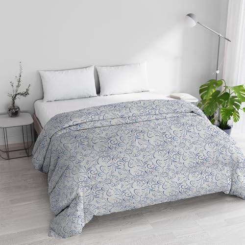 Winter Quilted Quilt for Double Bed 250 x 245 cm DoubleFace Basic Pattern ORNATO TEX Made in Italy Reversible Duvet in Soft Microfibre 200 g/m² Machine Washable