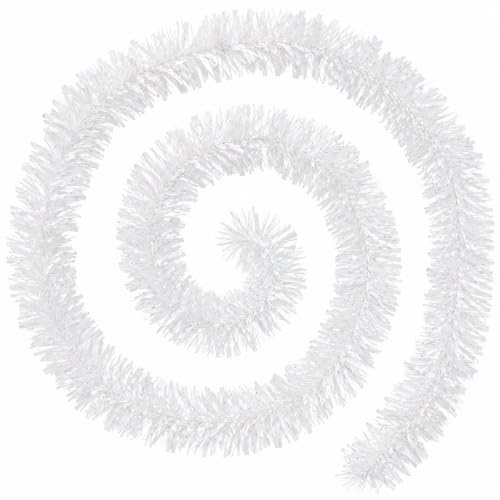 4 Pcs Chunky Christmas Tinsel Garland 2m White Xmas Decoration