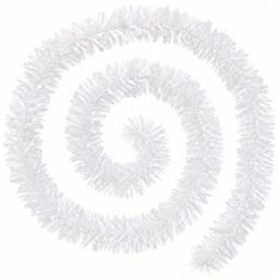 4 Pcs Chunky Christmas Tinsel Garland 2m White Xmas Decoration