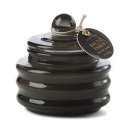 Paddywax Scented Candles Beam Collection Small Artisan Luxury Glass Jar Candle with Lid, 85g, Black - Baltic Ember