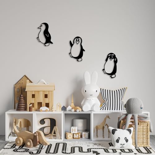 Stylish Black Decorative Metal Wall Accessory (3 Pieces) - 100% Metal, 1 mm Thickness - Perfect for Home Decor, Modern & Elegant Design