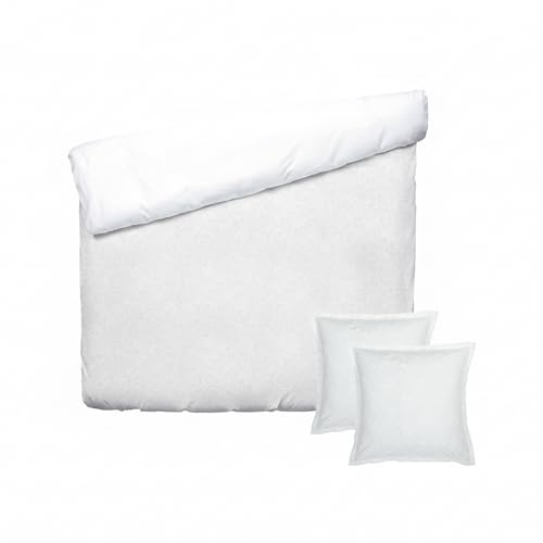 Pure Cotton 3-Piece Double Bedding Set – Jacquard Printed Duvet Cover 260 x 240 cm and 2 Pillowcases 63 x 63 cm – 100% Cotton Satin, 80 Thread Count – Oeko-TEX Certified – Royal Sonata – White