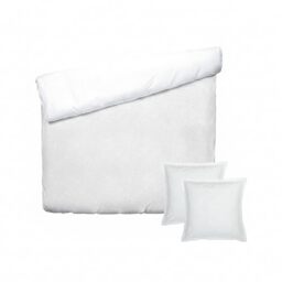 Pure Cotton 3-Piece Double Bedding Set – Jacquard Printed Duvet Cover 260 x 240 cm and 2 Pillowcases 63 x 63 cm – 100% Cotton Satin, 80 Thread Count – Oeko-TEX Certified – Royal Sonata – White