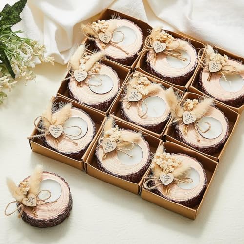 24 Pcs Rustic Wedding Candle Holders - Bridal Shower Favors & Decorations