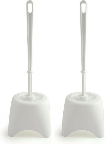 Bentley Toilet Brush Set with Potted Holder, White, M (Pack of 2)