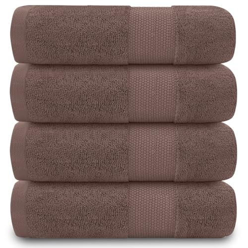 Gaveno Cavailia Egyptian Cotton Thick Absorbent 700 GSM Miami Hand Towel [ Pack of 4-Camel (50x85 cm)