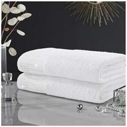 GAVENO CAVAILIA Luxury 2PK Abington Towel Set, 100% Cotton Soft & Cosy Bathroom Accessory, White, Bath Sheet, 41362784